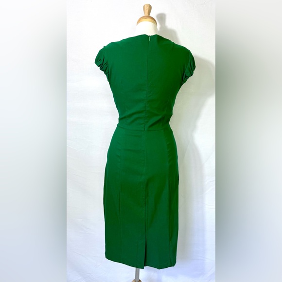 GRACE KARIN - Green Ruched Wiggle Dress - Picture 2 of 7